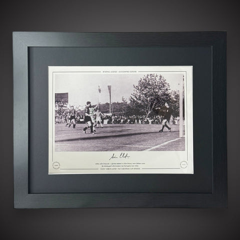 Framed Stevie Chalmers Signed Celtic Photo Lisbon Lions 1967 European Cup 16X200