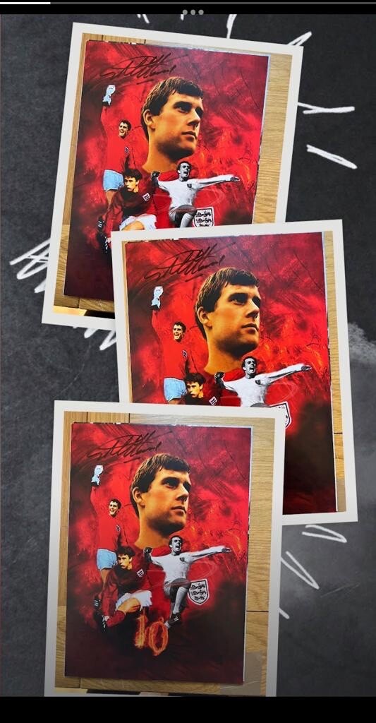 Trade Deal- 3 Sir Geoff Hurst 10x8 Signed Montage Photos From His Management £300