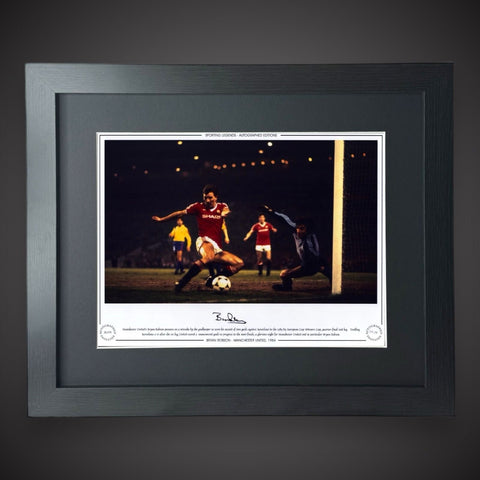 Framed Bryan Robson Manchester United 1984 Hand Signed Photo £55 16X200