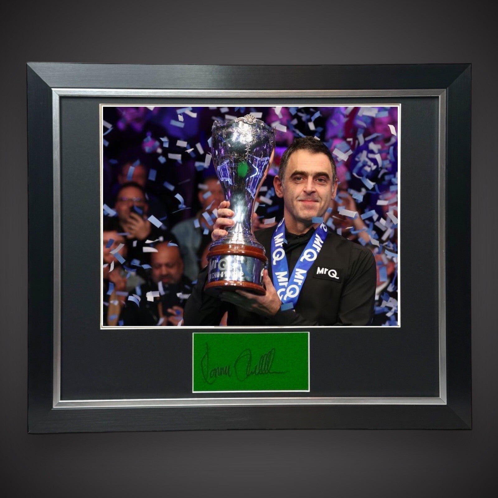 Ronnie O’Sullivan Hand Signed Snooker Baize With 16x12  Photo Framed £1250