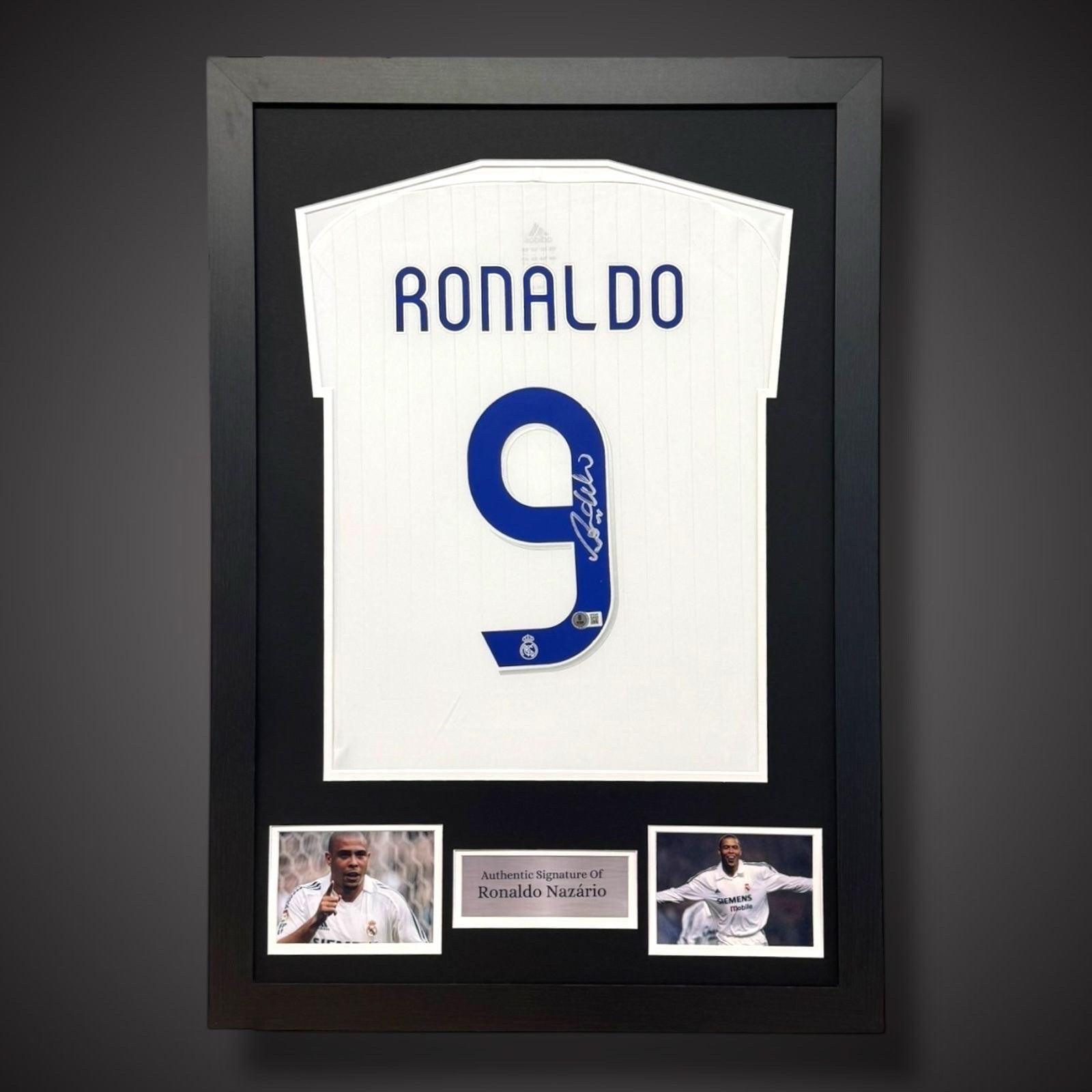 Ronaldo Nazario Hand Signed Framed Real Madrid Shirt With COA  £4250