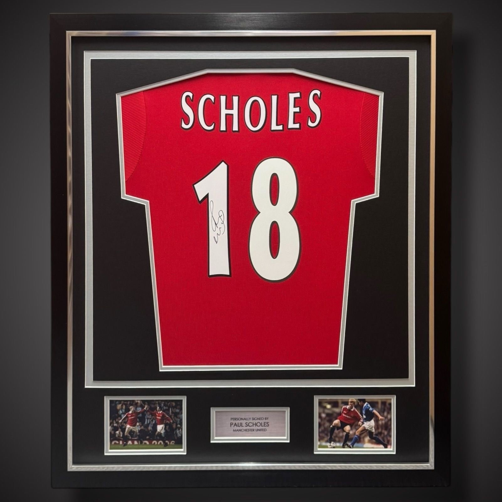 Deluxe Framed Paul Scholes Hand Signed  Manchester United Football Shirt  £3490
