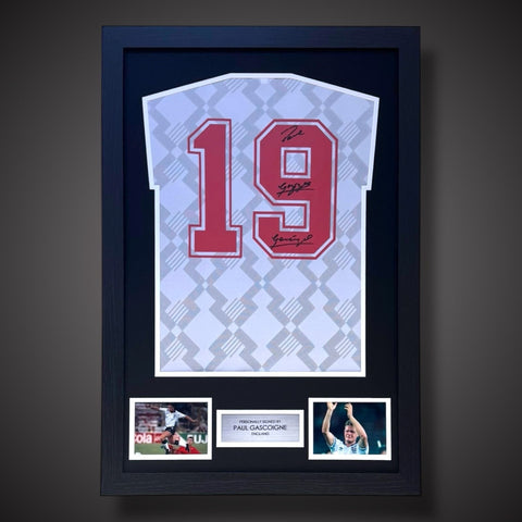 Framed Paul Gascoigne Hand Signed  England Football Shirt With COA £2440