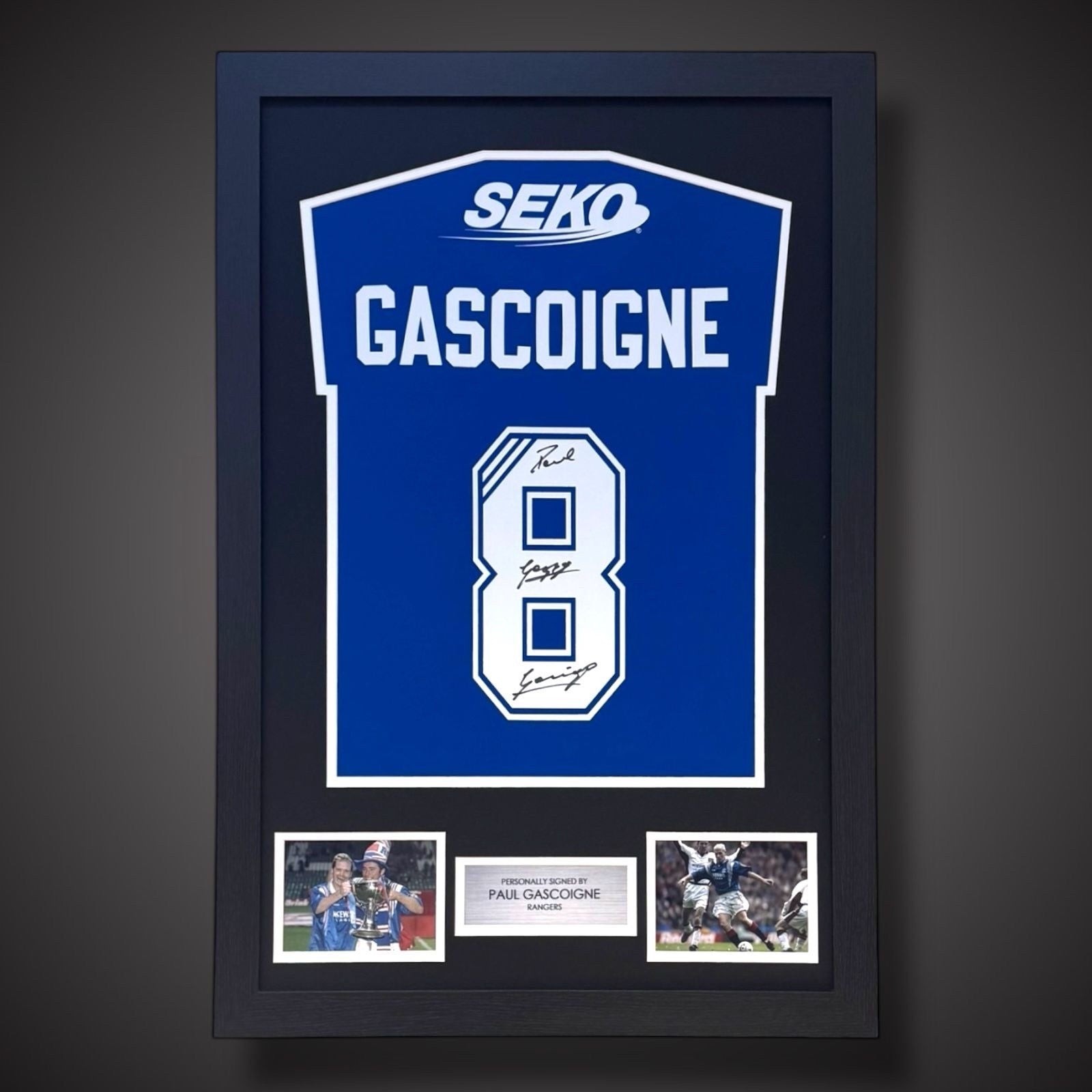 Paul Gascoigne Hand Signed And Framed Rangers Football Shirt £2990