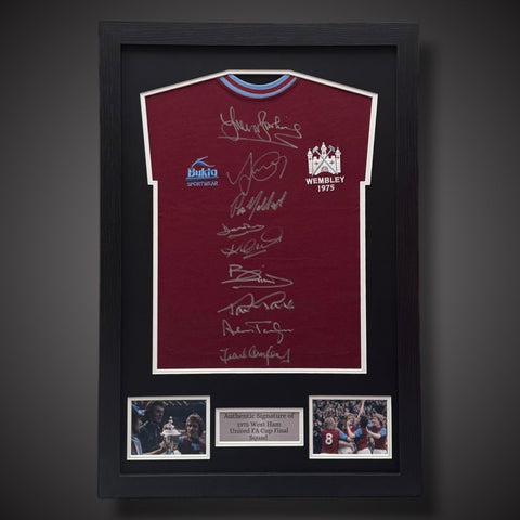 West Ham United 1975 Multi Signed Framed Shirt £2990