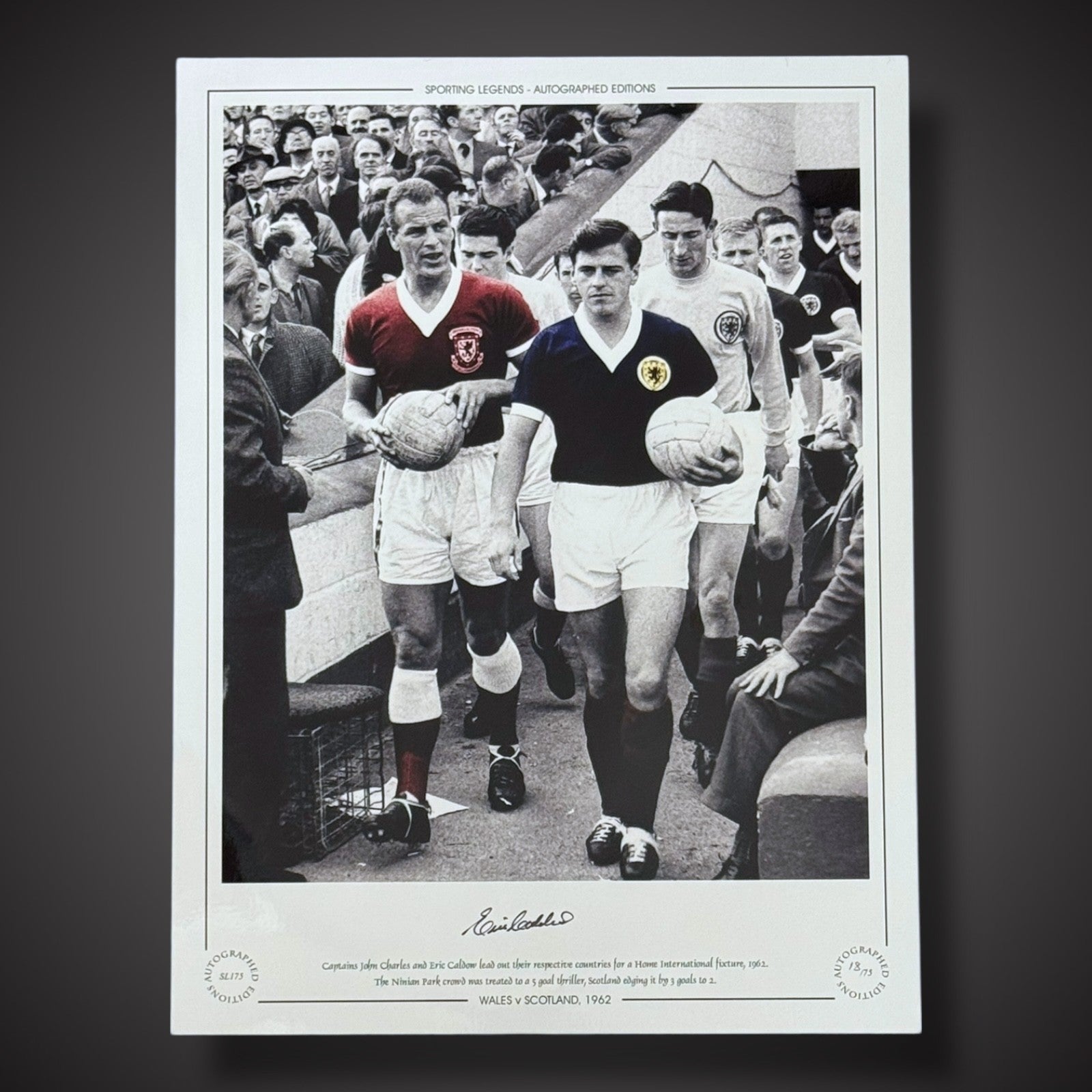 FRAMED Eric Caldow Signed Photo - Wales Vs Scotland £45 16X121