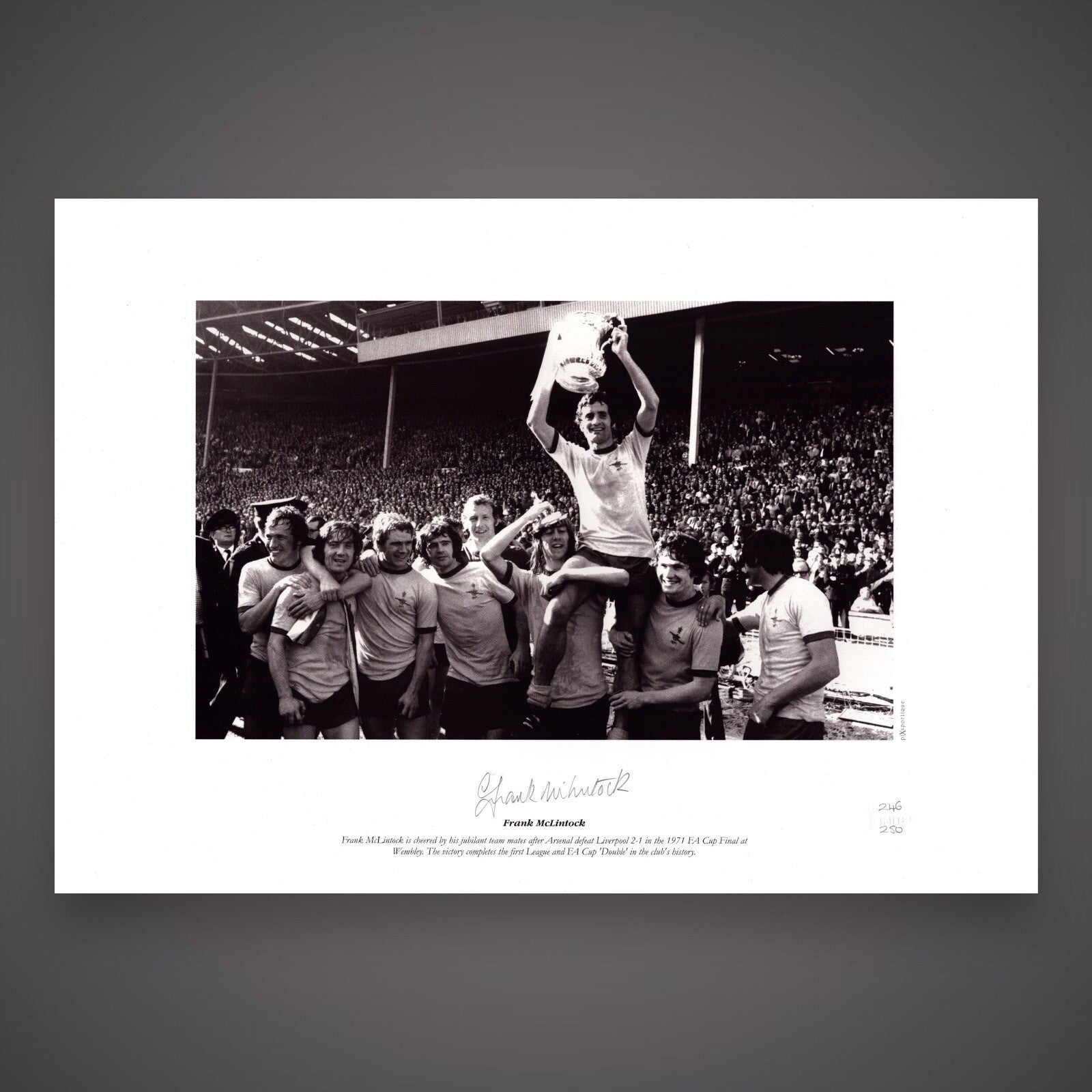Frank McLintock - Arsenal Fantastic Hand Signed Photo £25 12X160