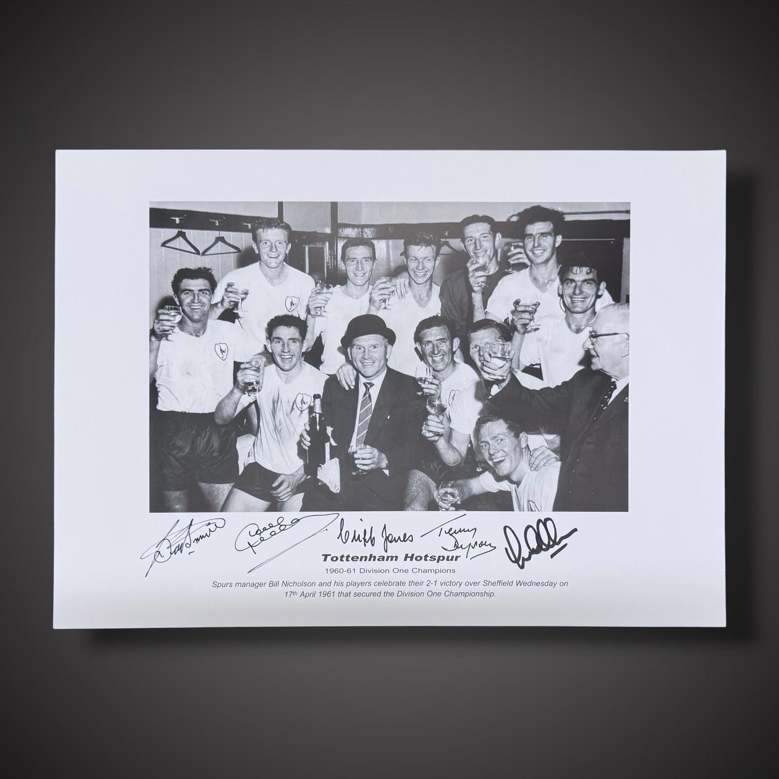 Tottenham Hotspur 1962 FA Cup Winners Multi Signed By 5 Photo £39.990
