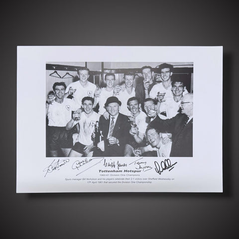Tottenham Hotspur 1962 FA Cup Winners Multi Signed By 5 Photo £39.990