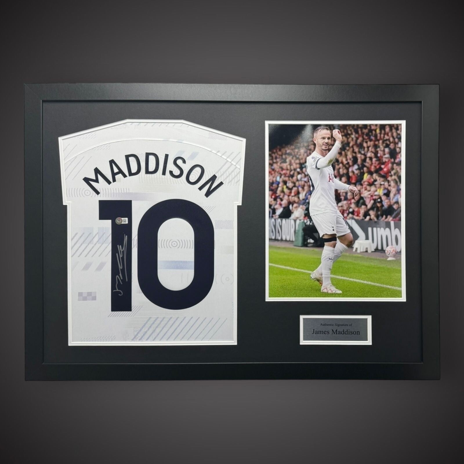 Panoramic Framed James Maddison Signed Tottenham Hotspur  Shirt £349 With COA0