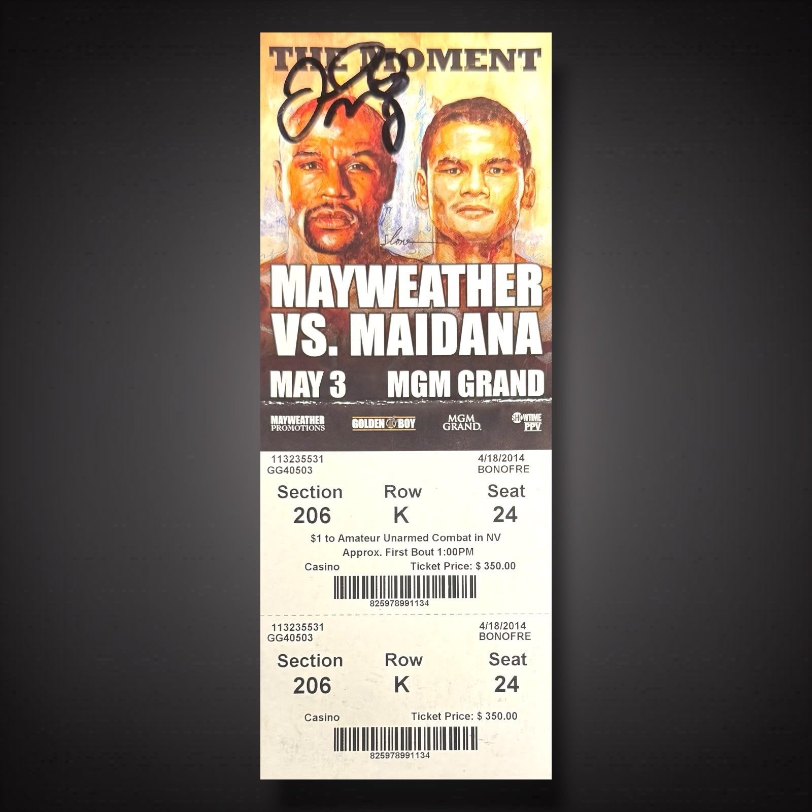 Floyd Money Mayweather Vs Maidana Fight Ticket Hand Signed £5490