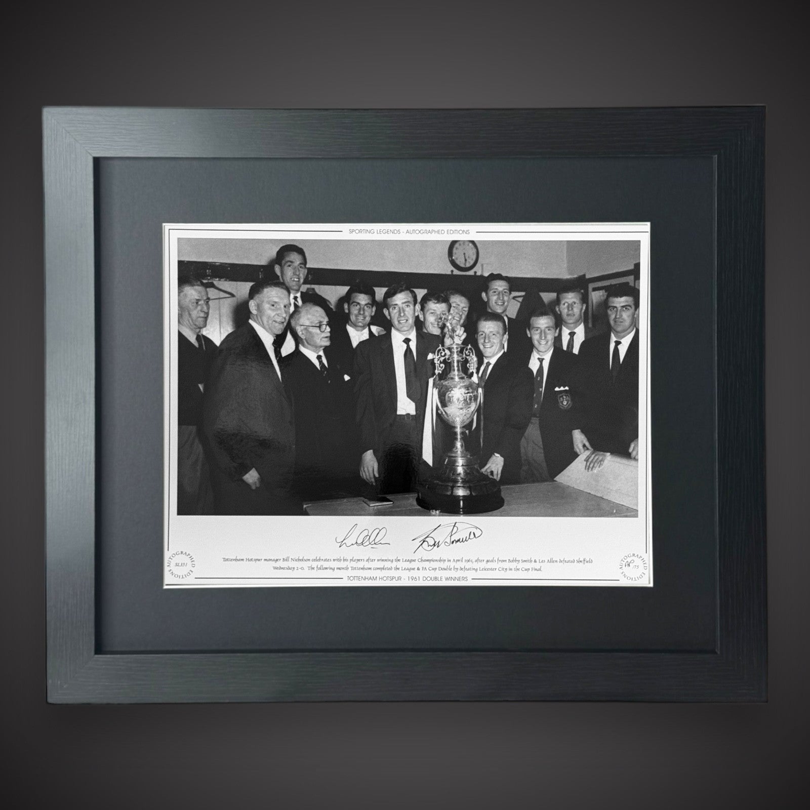 Framed Tottenham Hotspur 1961- Les Allen and Bobby Smith Signed Photo £49.990