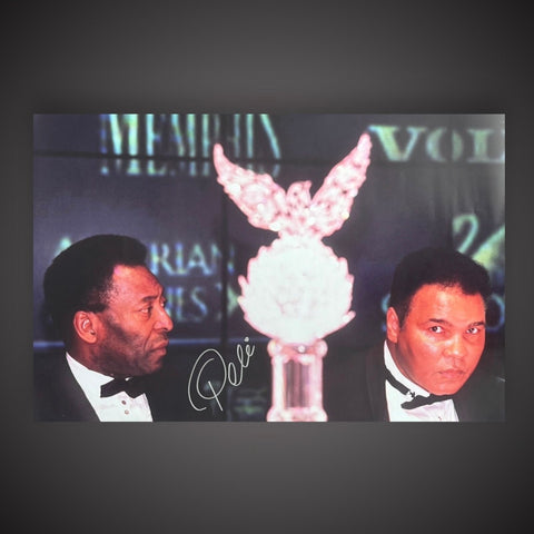 Pele Hand Signed Photo -  Muhammad Ali With COA £2990