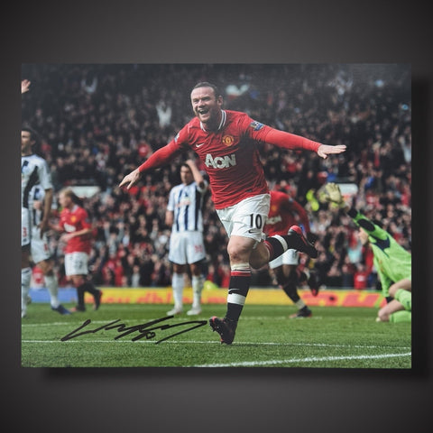Signed 16x12 Inches - Wayne Rooney Manchester United Photo With COA £450