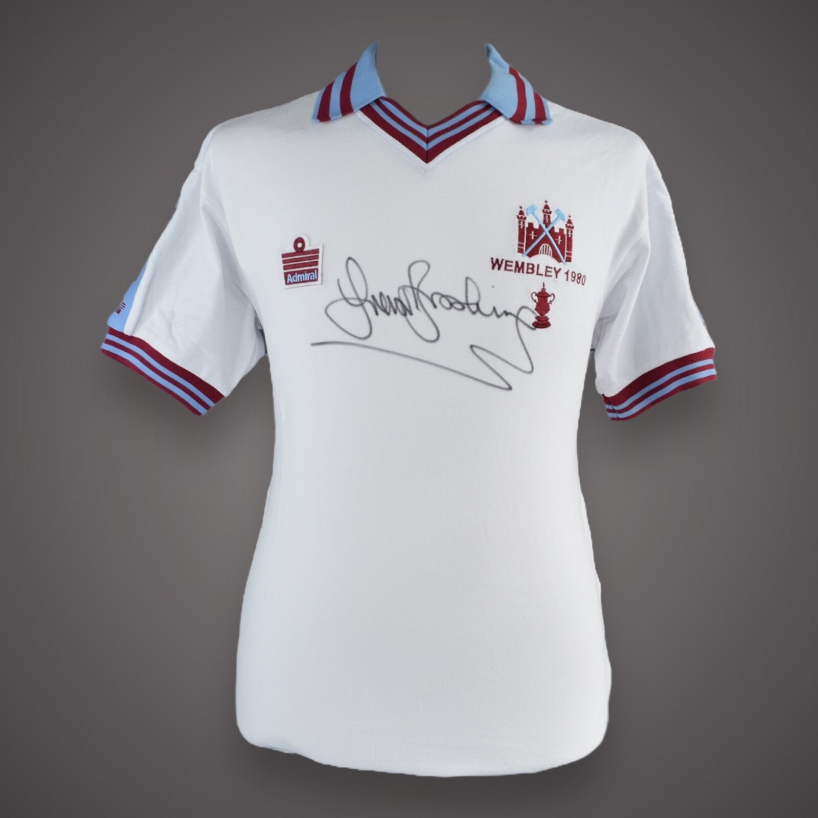 Trevor Brooking West Ham 1980 FA Cup Winners Shirt £175 With COA Superb0