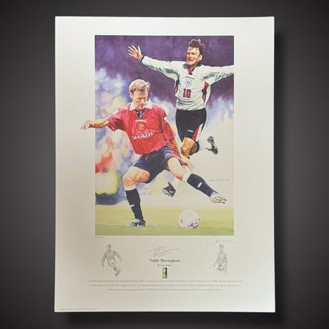Teddy Sheringham Manchester United Signed Art Print. Collectible £300