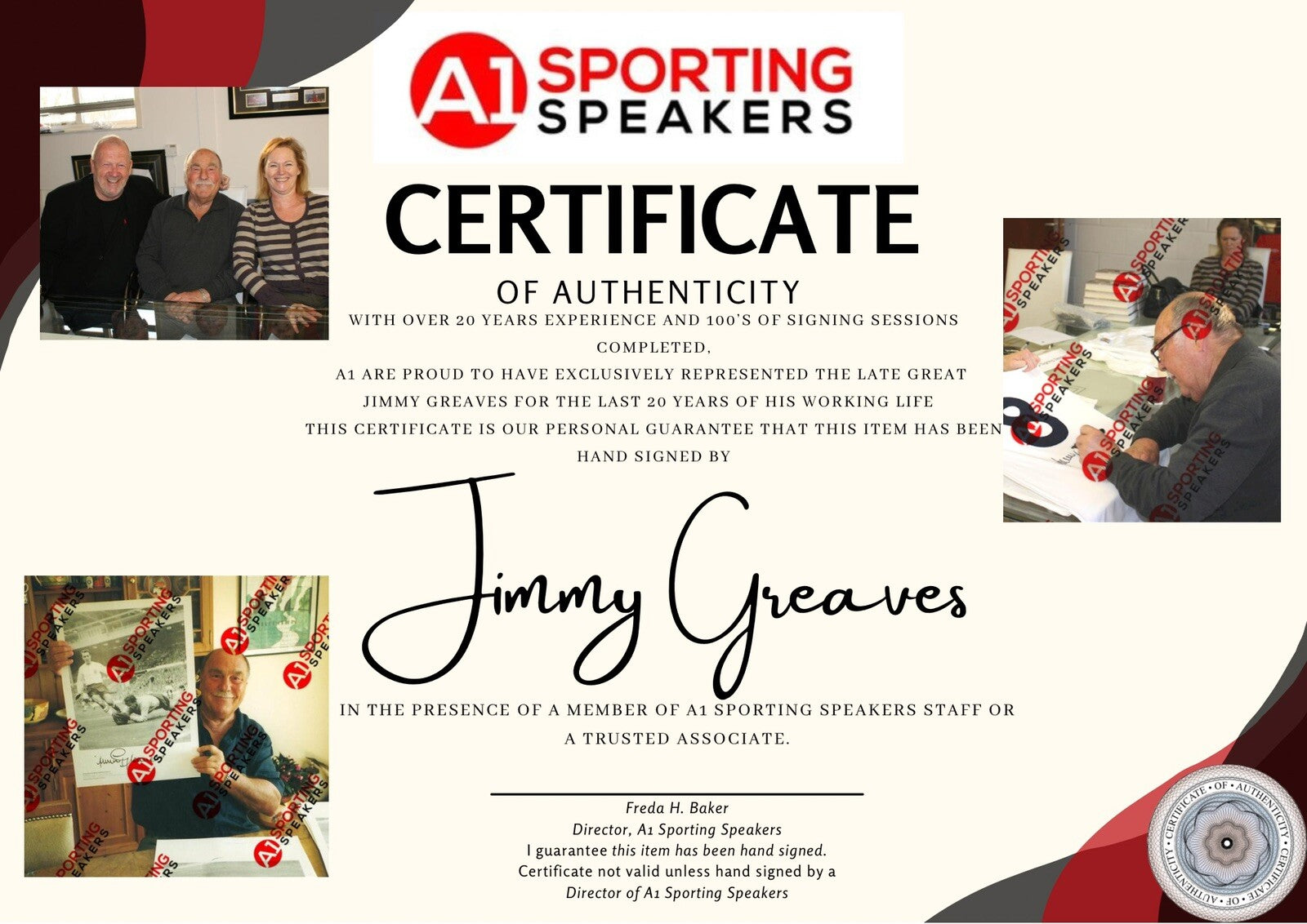 Jimmy Greaves Englands Greatest Goalscorer Signed Photo £25 A23