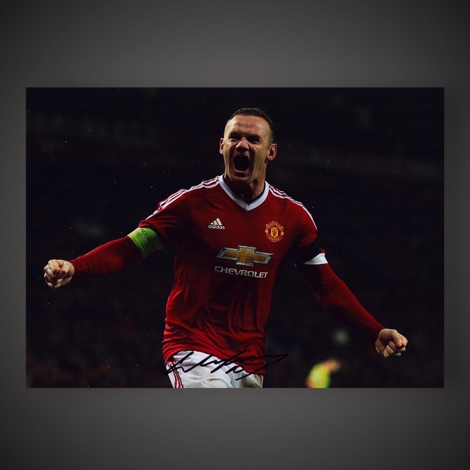 Framed Manchester United Wayne Rooney Hand Signed Photograph With COA £69.991