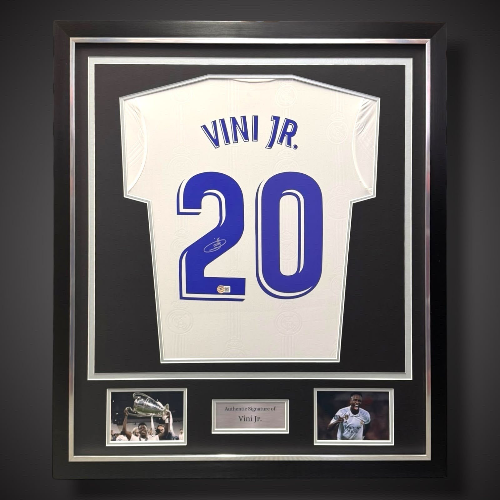 Deluxe Framed Vinicius ‘Vini’ Jr Signed Real Madrid Shirt  With COA £4990