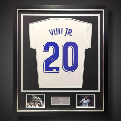 Deluxe Framed Vinicius ‘Vini’ Jr Signed Real Madrid Shirt  With COA £4990