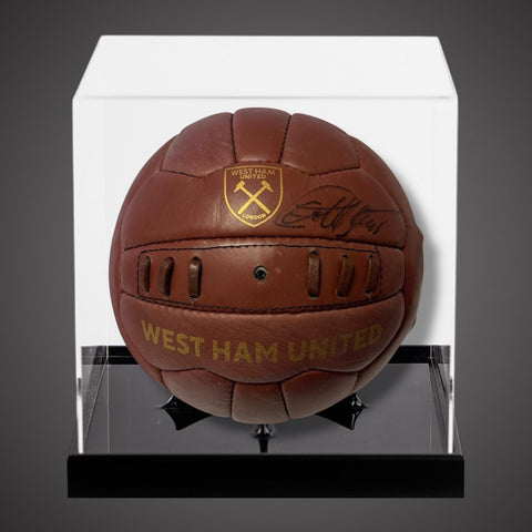 West Ham- Sir Geoff Hurst Signed Ball With COA In A Acrylic Display Case £1450