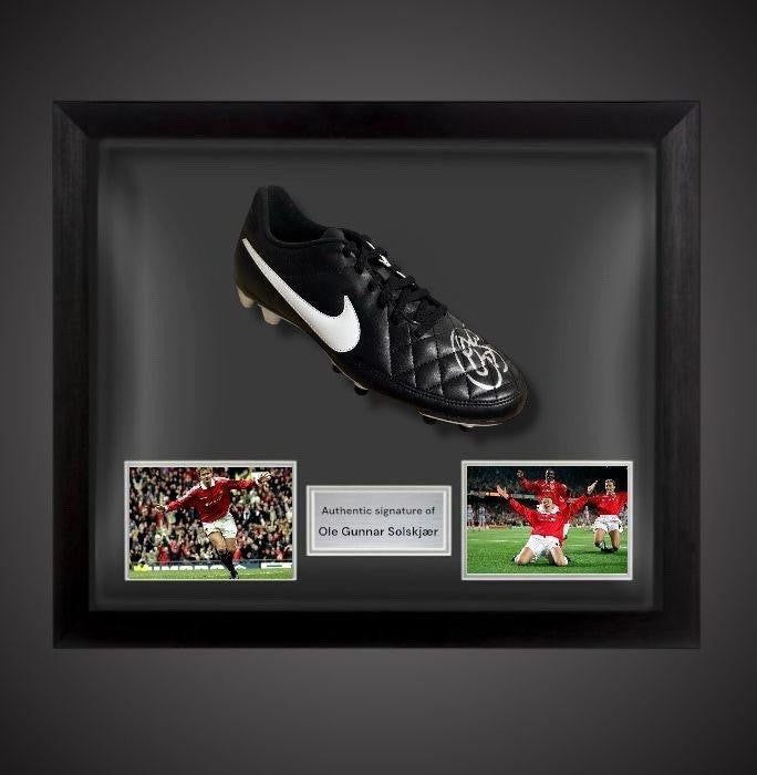 Ole Gunnar Solskjaer Signed Football Boot Manchester United In A Dome Frame £2690