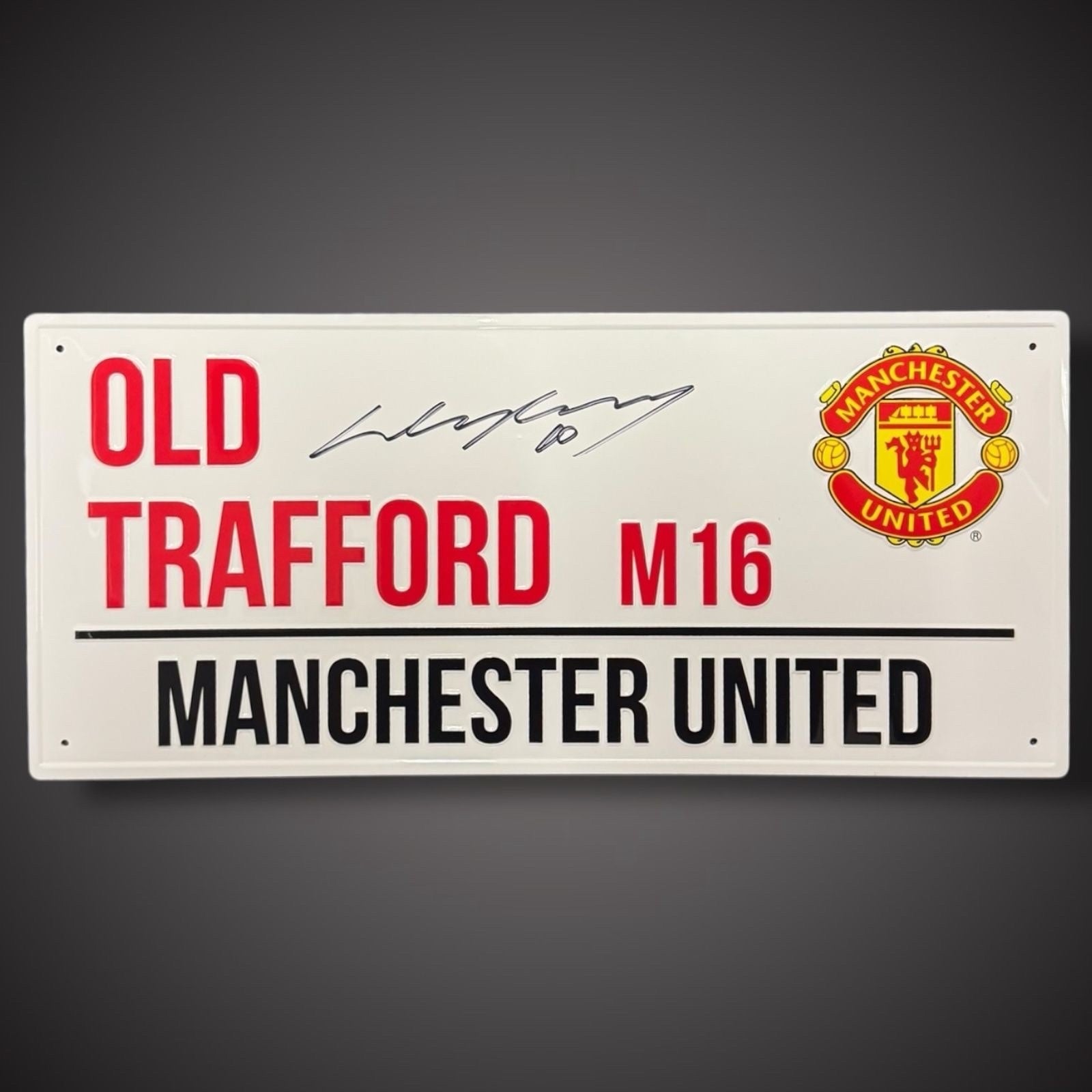 Wayne Rooney Hand Signed  Street Sign Manchester United Old Trafford £990
