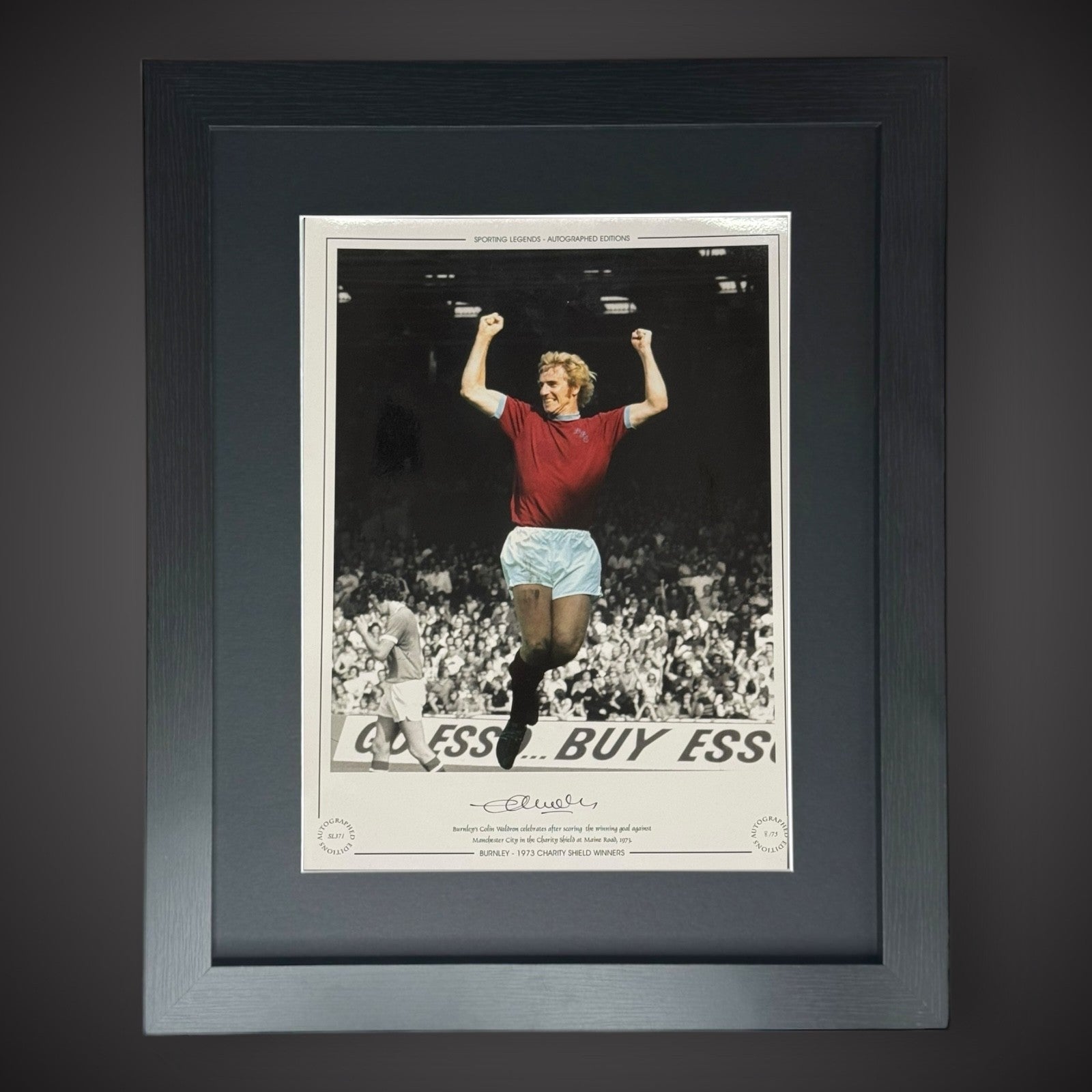 FRAMED Colin Waldron Signed Burnley 1973 Photo £450