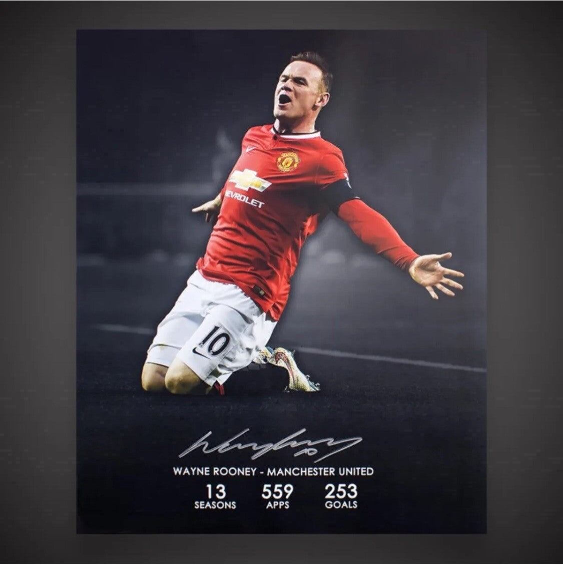 WAYNE ROONEY 4 SIGNED BIG PHOTOS FROM HIS EXCLUSIVE SIGNINGS WITH US 4 COAs £12014