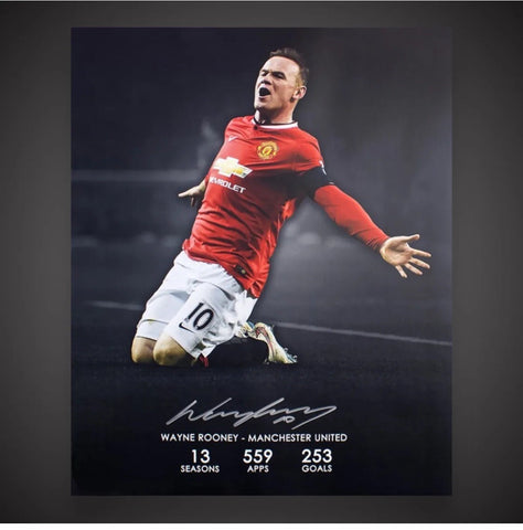 WAYNE ROONEY 4 SIGNED BIG PHOTOS FROM HIS EXCLUSIVE SIGNINGS WITH US 4 COAs £12014
