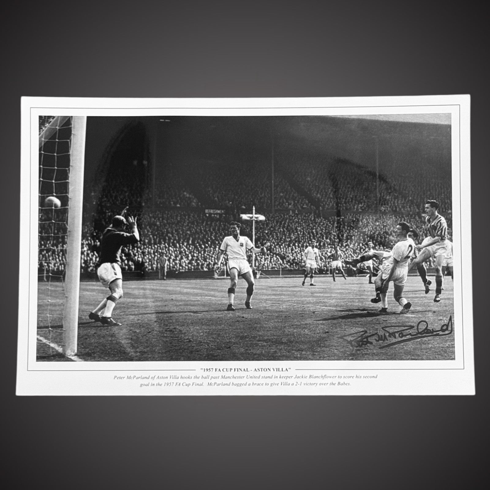 Peter McParland Signed 1957 FA Cup Final- Aston Villa Photo £25 12X180