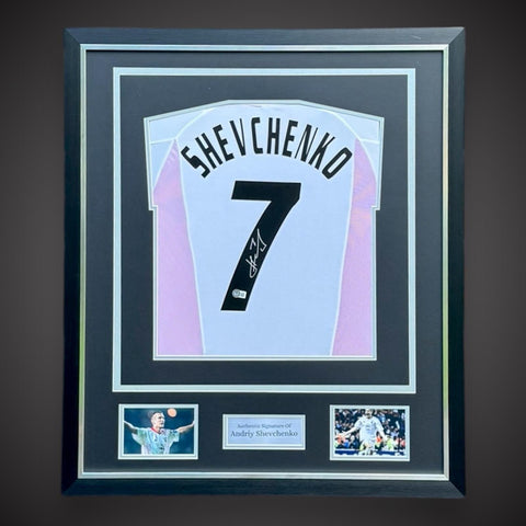 Andriy Shevchenko Hand Signed DeluxeFramed AC Milan Football Shirt £3990