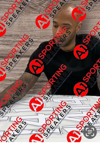 Panoramic Framed Thierry Henry Signed Arsenal Football Shirt With Photo £4994