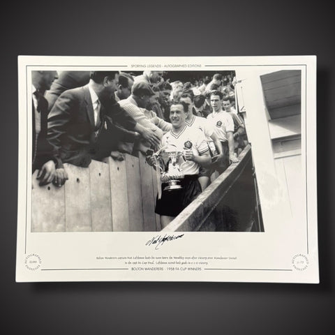 FRAMED Nat Lofthouse Bolton Wanderers 1958 FA Cup Winners - Hand Signed Photo1