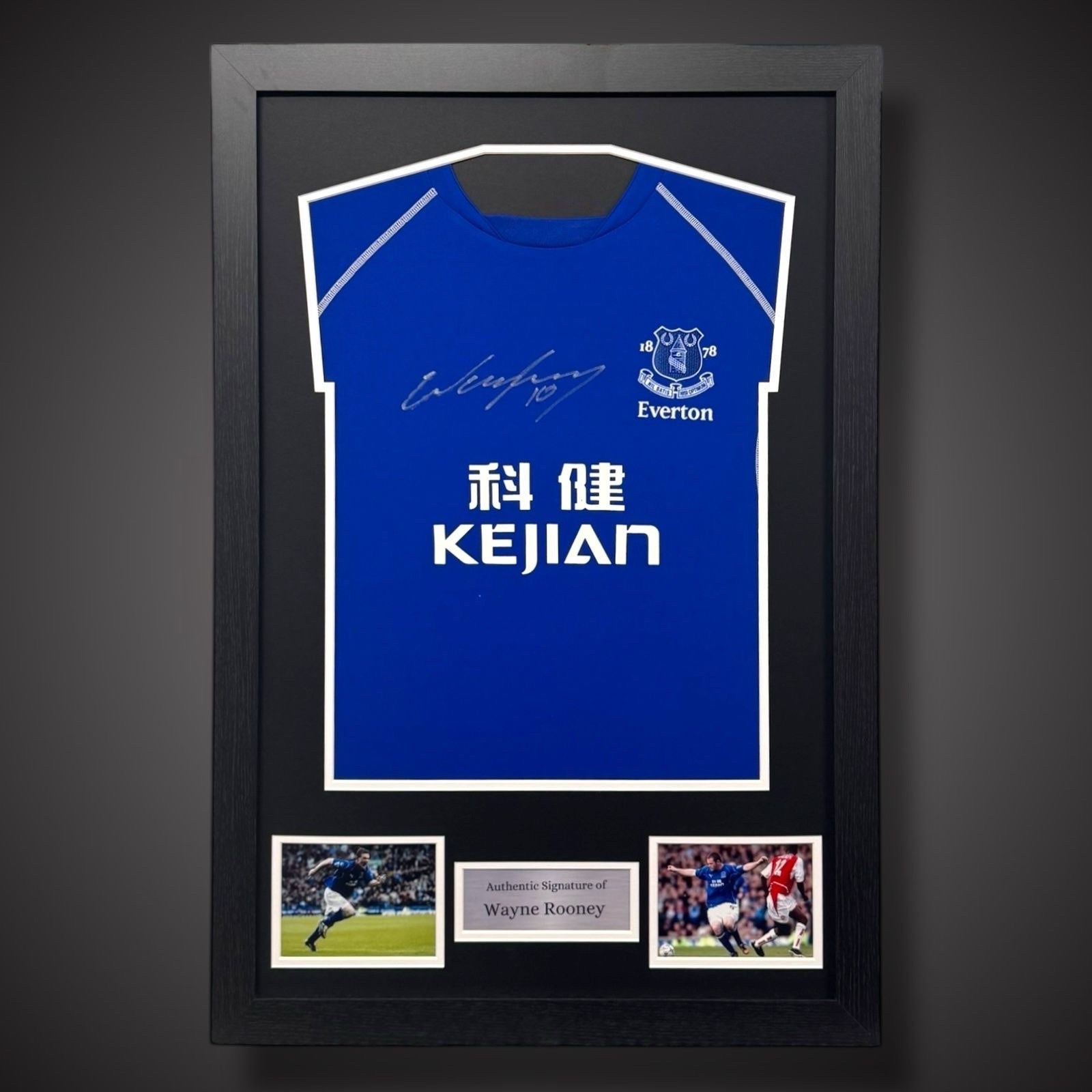 Wayne Rooney Hand Signed And Framed Everton Football Shirt  £1990