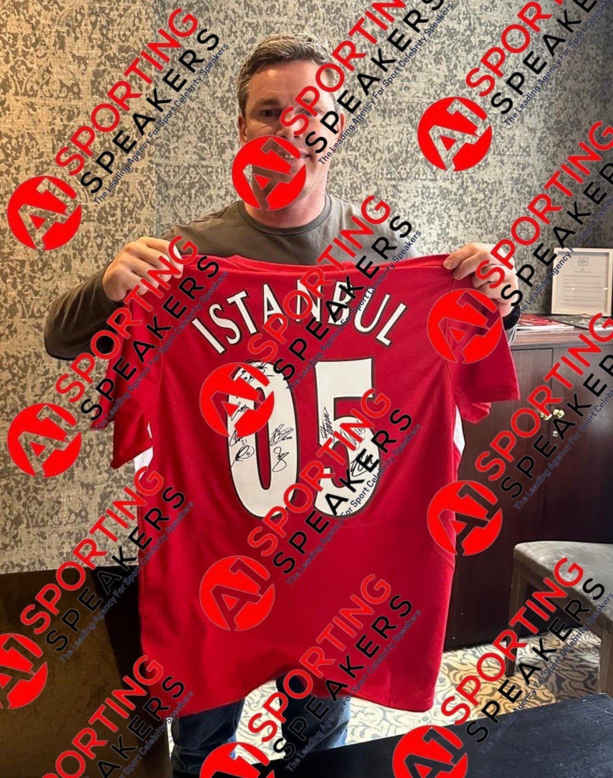 Liverpool 2005 Champions League Final Retro Shirt Signed By 15  £799 With COA8