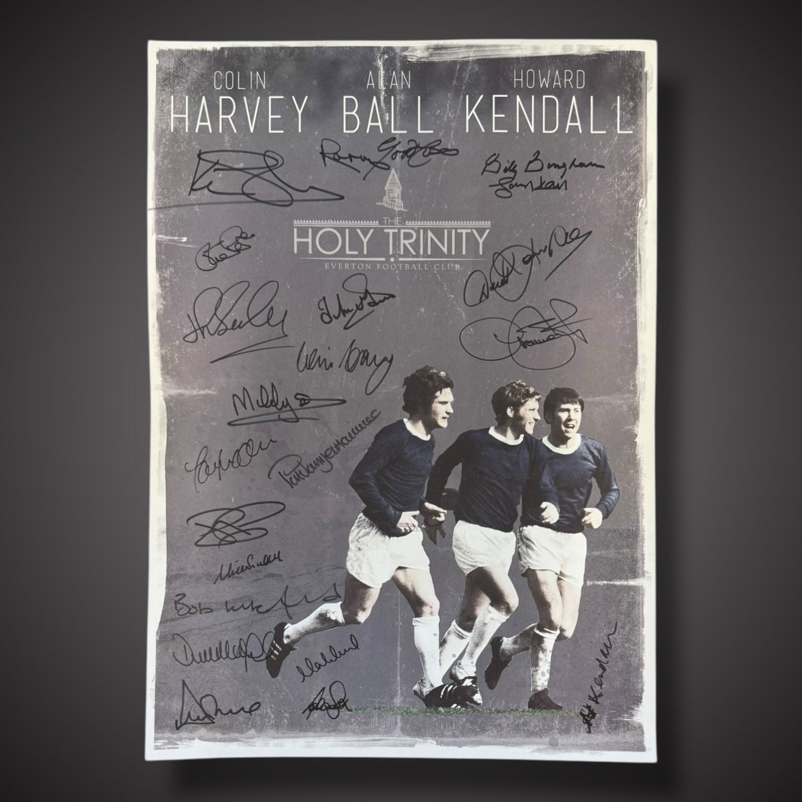 Everton Holy Trinity Poster With 20+ Signatures Hand Signed Photo £199 A20