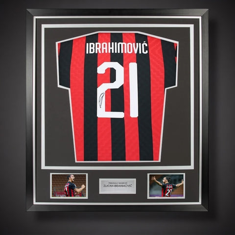 Deluxe Framed Zlatan Ibrahimović  Hand Signed Ac Milan Football Shirt £4990