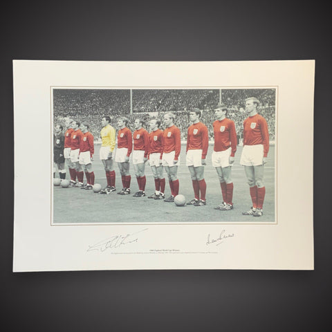 FRAMED Sir Geoff Hurst & Martin Peters Hand Signed 1966 World Cup Winners Photo1
