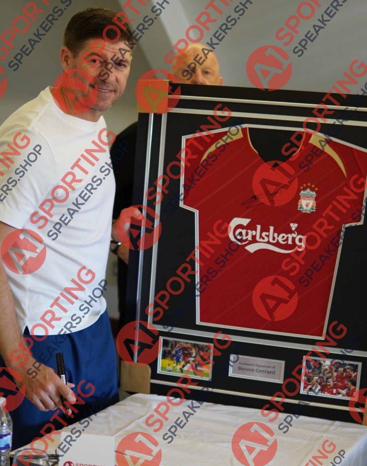 Steven Gerrard Hand Signed Liverpool Shirt Deluxe Framed £2654