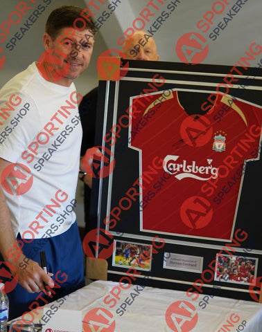 Steven Gerrard Hand Signed Liverpool Shirt Deluxe Framed £2654