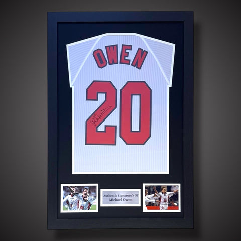Framed Michael Owen Hand Signed England Football Shirt With  COA £3200
