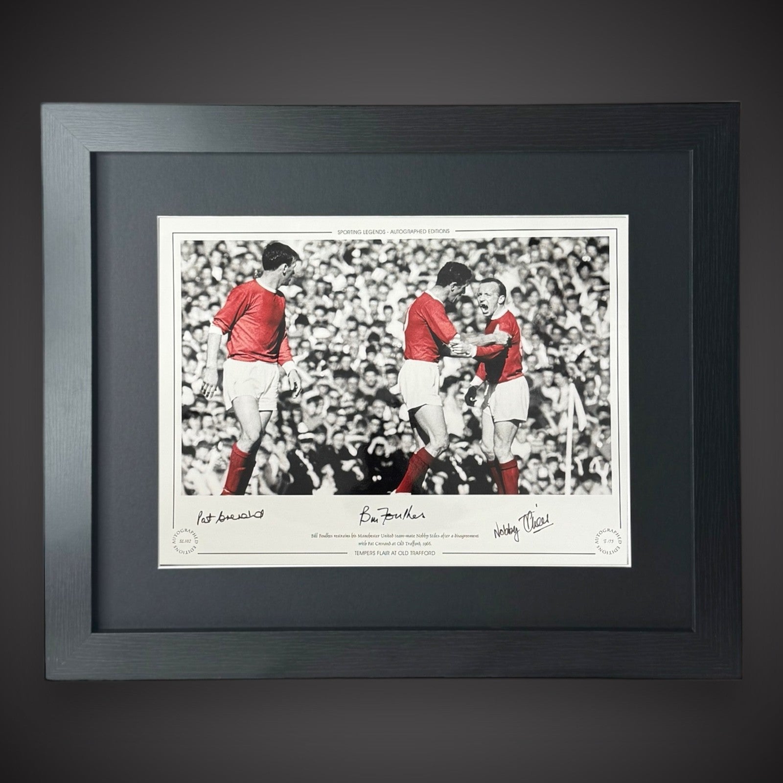 FRAMED Manchester United Signed Photo By  Crerand, Foulkes & Stiles £79.99 16X120
