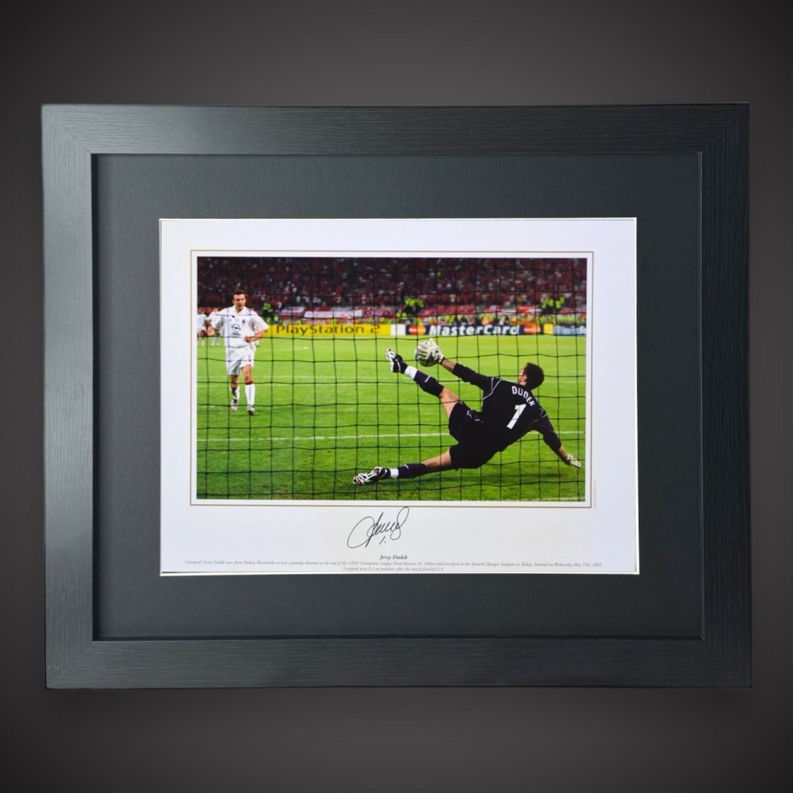 Framed  Liverpool Jerzy Dudek Hand Signed Photo With COA £85 16X200