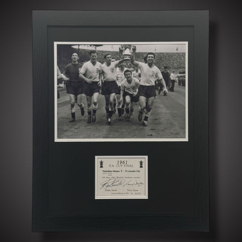 Bobby Smith & Terry Dyson Signed Champagne Label Pano Framed Tottenham Hotspur0