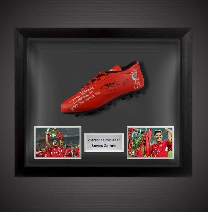 Steven Gerrard Hand Signed Liverpool Football Boot With COA In A Dome Frame £2590
