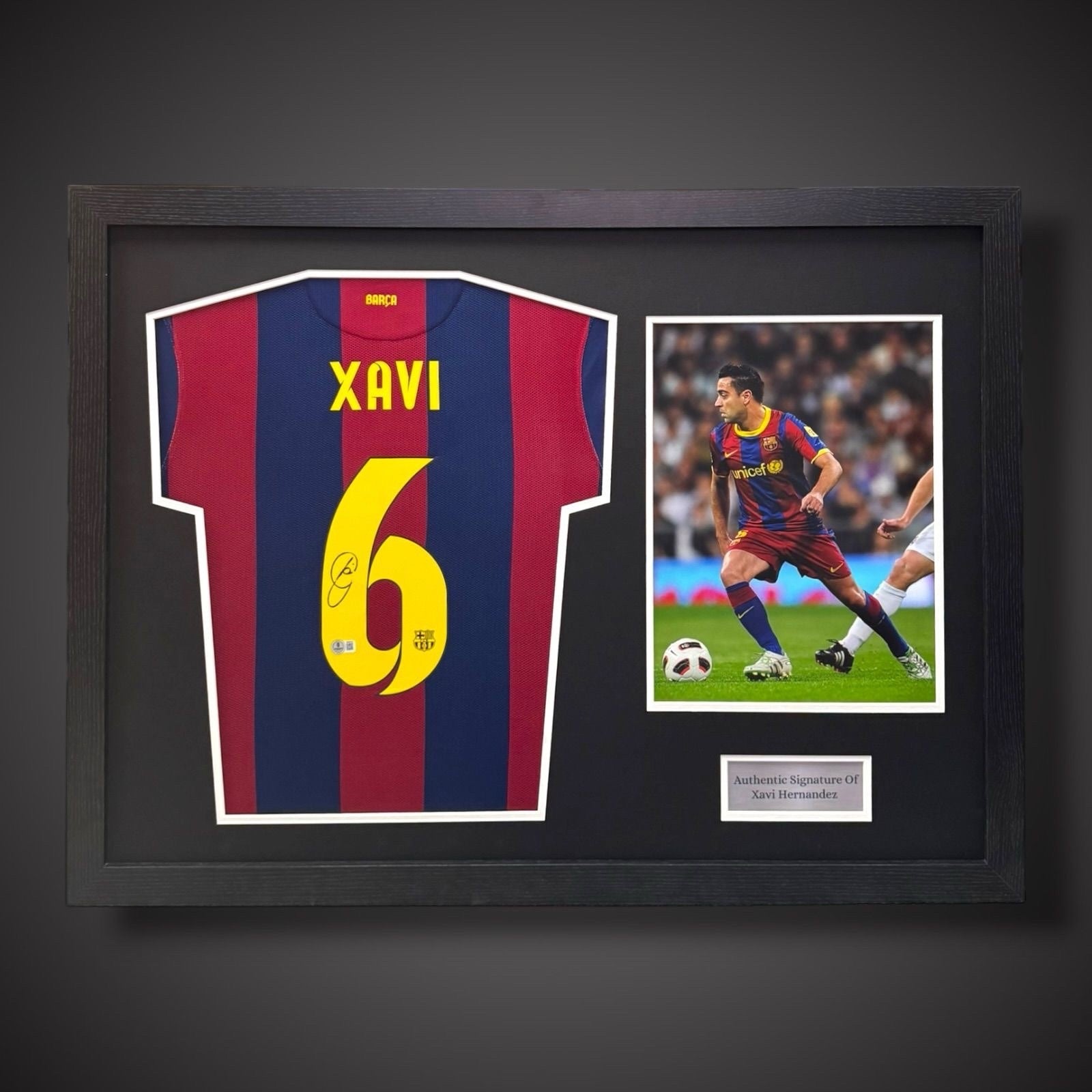 Xavi Hernandez Hand Signed Pano Framed Barcelona Football Shirt 2014/15 £4990
