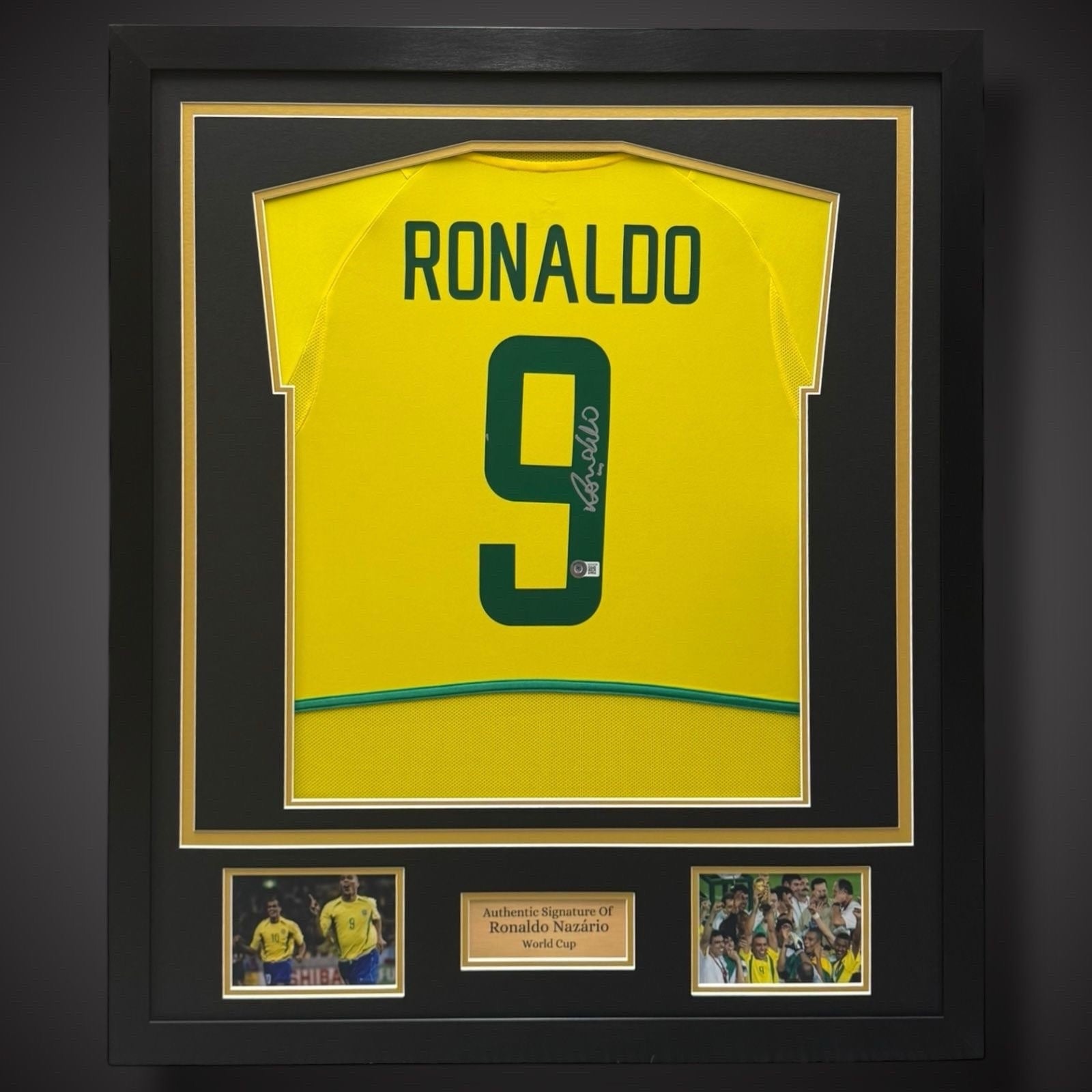 Ronaldo Nazario Signed & Deluxe Framed Brazil Shirt- World Cup £700 With COA0