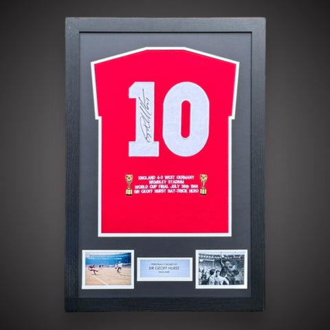 Sir Geoff Hurst Framed 1966 World Cup Winners Hand Signed Shirt COA £2990