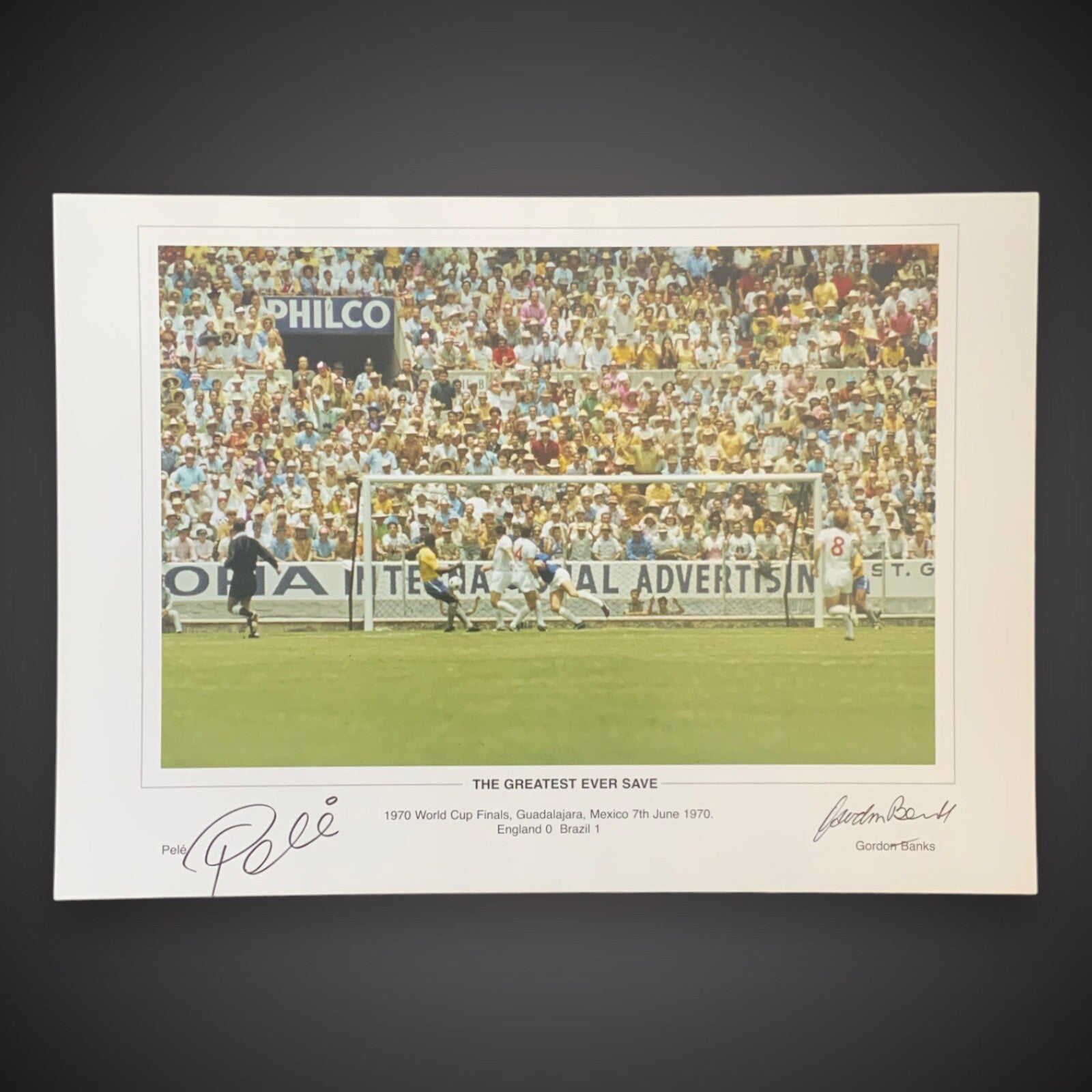 Pele And Gordon Banks Dual Signed Photograph England Vs Brazil £250 0